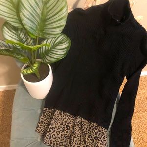Black and Cheetah Sweater